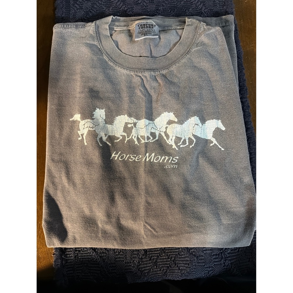 Comfort Colors Horse Moms Graphic T-Shirt XL Gray Cotton Short Sleeve Tee
